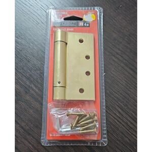 Everbilt 290807 4" Satin Brass Adjustable Spring Door Hinge Commercial Grade